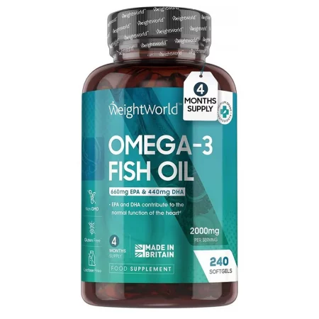 Сърдечно - съдова система, зрение и мозъчна функция - Омега-3 Рибено масло 660 mg EPA 440/ mg DHA, 240 софтгел капсули - Omega 3
