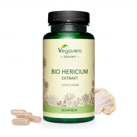 Hericium Bio Extrakt / Херициум (Лъвска грива) БИО екстракт, 60 капсули, 100 % Vegan