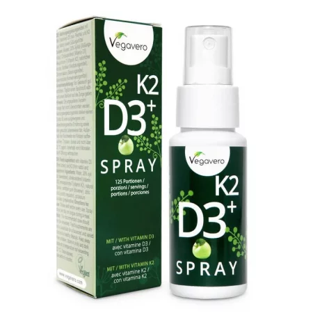 K2 + D3 Spray / Витамин К2 + D3 / Спрей за уста, 25 ml, 125 дози, 100% Vegan