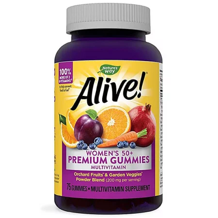 Премиум мултивитамини за жени 50+ Алайв - Alive! Women’s 50+ Premium Gummies Multivitamin, 75 желирани таблетки