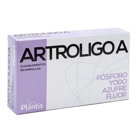 Фосфор, йод, сяра и флуор за здрави стави - Artroligo A Oligoelementos Plantis®, 20 ампули за пиене