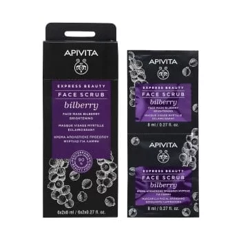 АПИВИТА ЕКСПРЕСНА КРАСОТА Освежаващ ексфолиант за лице с боровинка 6х2х8 мл.