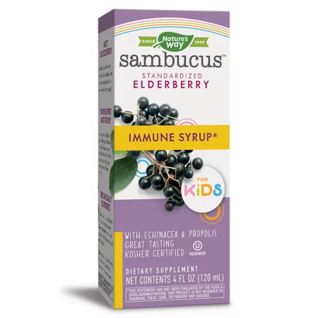 Самбукус Имун сироп за деца с черен бъз, ехинацея и прополис - Sambucus Immune Syrup for Kids, 120 ml