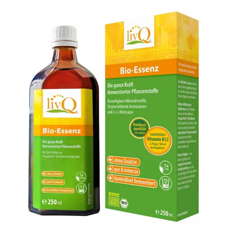 Течен био концентрат за енергия и силен имунитет LivQ - От ферментирали растителни екстракти + витамин В12, 250 ml