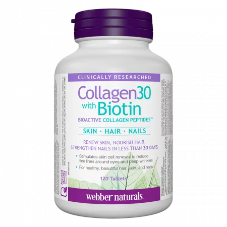 Collagen30® with Biotin / Колаген (биоактивни колагенови пептиди) с биотин, 120 таблетки