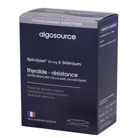Spirulysat® & Selenium – За нормална функция на щитовидната жлеза, 50 mg фикоцианини + 11 µg селен, 15 ампули х 10 ml