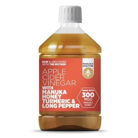 Ябълков оцет с мед от манука (MGO 300), куркума и дълъг пипер - Apple Cider Vinegar with Manuka Honey Turmeric & Long Pepper