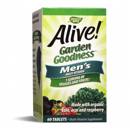 Мултивитамини за мъже Алайв - Alive! Garden Goodness™ Men`s Multi-Vitamin, 60 таблетки