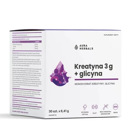 Креатин 3000 mg + Глицин 3000 mg – Сила, издръжливост и мускулно възстановяване, 30 сашета