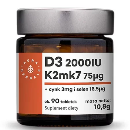 Витамин D3 25 µg + K2 MK-7 37.5 µg – Здрави кости, силен имунитет, 90 таблетки