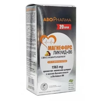 АБОФАРМА МАГНЕЗИЙ / МАГНЕФОРС ЛИКУИД +В6 1563 мг х 15 мл х 20 ст. Манго