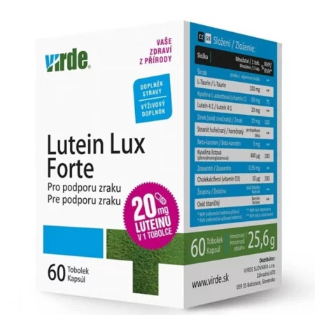 Lutein Lux Forte – Лутеин, зеаксантин и цинк за добро зрение и защита на очите, 60 капсули