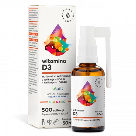 Грижа за костите и силен имунитет - Витамин D3 за деца и възрастни, Спрей за уста, 50 ml
