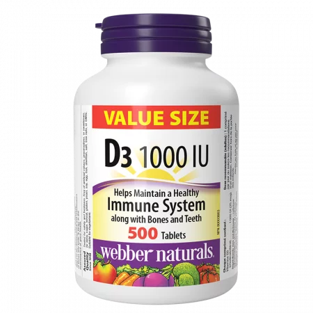 Здрави кости и силен имунитет - Витамин D3 1000 IU, 500 таблетки