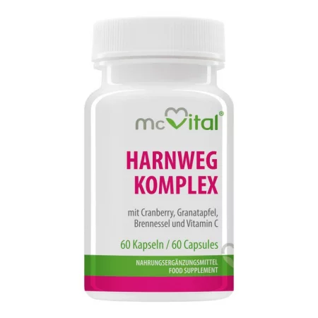 McVital® HarnWeg Komplex - Комплекс за пикочните пътища с червена боровинка, нар, коприва и витамин С, 60 капсули