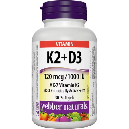 Vitamin K2 + D3 / Витамин К2 120 µg + D3 1000 IU, 30 софтгел капсули